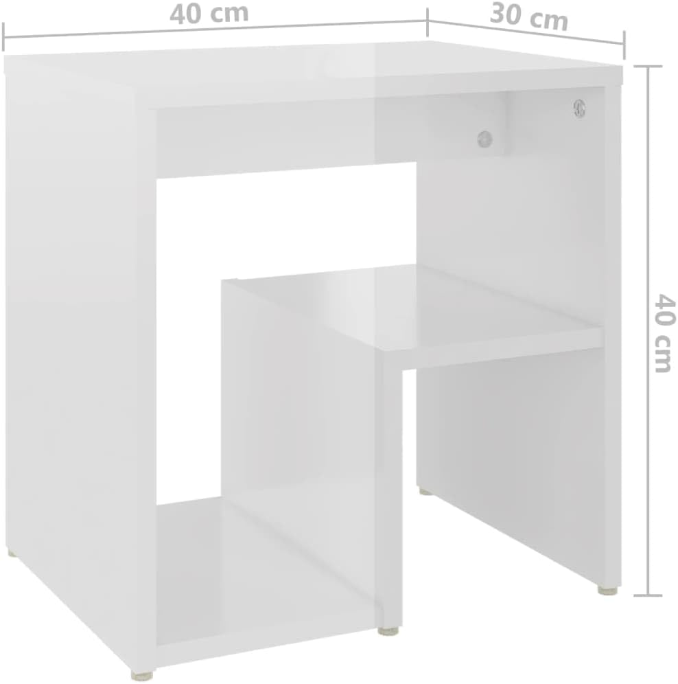 vidaXL Nachttisch mit Regal Nachtschrank Nachtkonsole Nachtkommode Schlafzimmer Schrank Kommode Beis