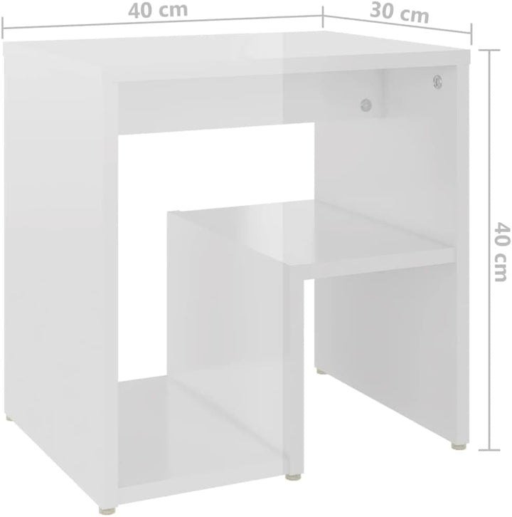 vidaXL Nachttisch mit Regal Nachtschrank Nachtkonsole Nachtkommode Schlafzimmer Schrank Kommode Beis
