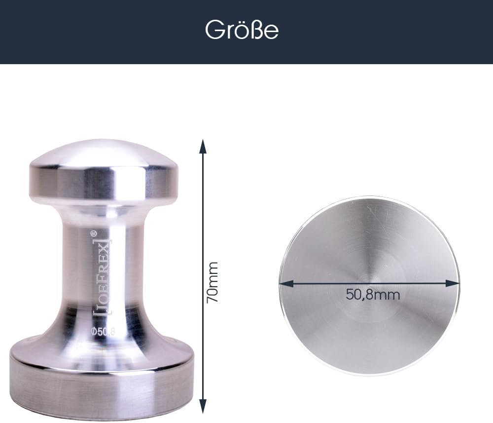 [JOEFREX] Tamper 51mm für Delonghi Dedica EC685 & EC680 geeignet - Metall - passend für 51mm Delongh