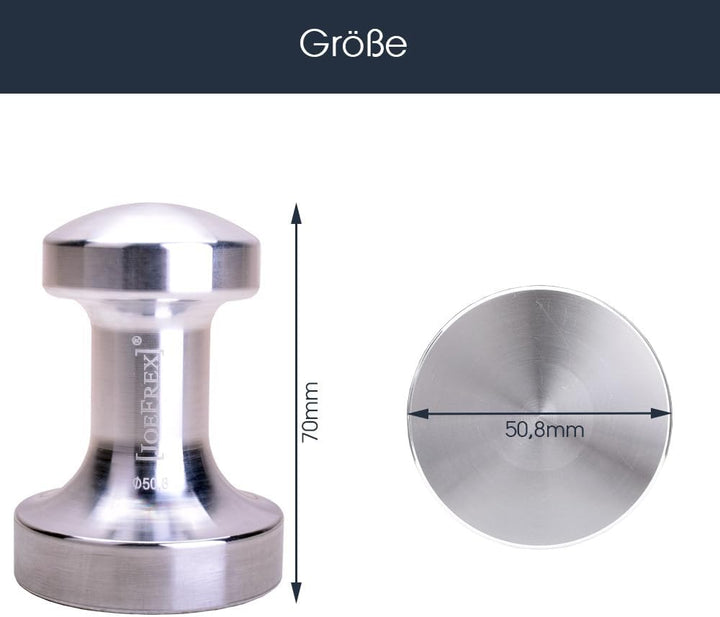 [JOEFREX] Tamper 51mm für Delonghi Dedica EC685 & EC680 geeignet - Metall - passend für 51mm Delongh