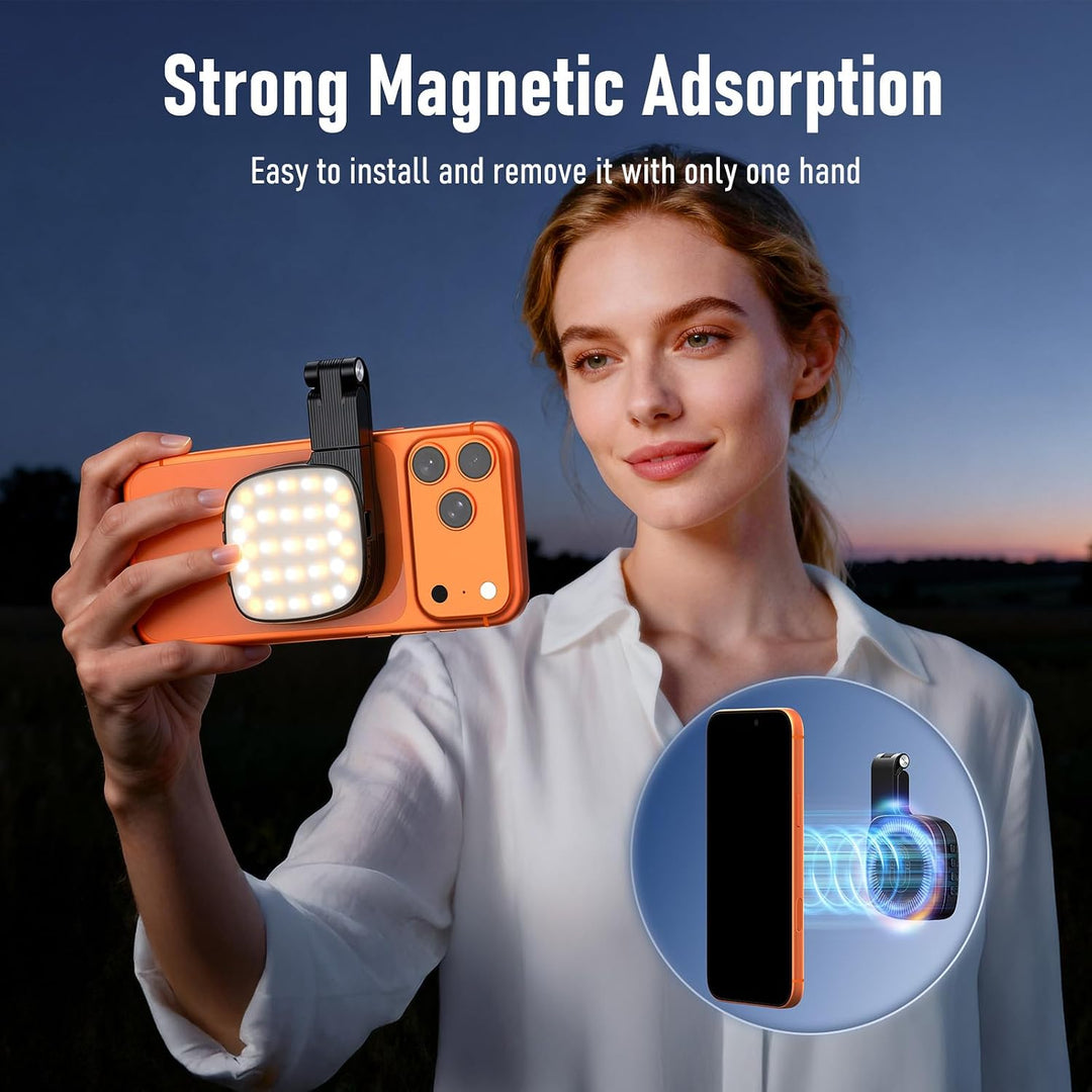 Magnetisches Selfie-Licht für iPhone, Telefonlicht mit Spiegel, sofortige Befestigung für MagSafe, f