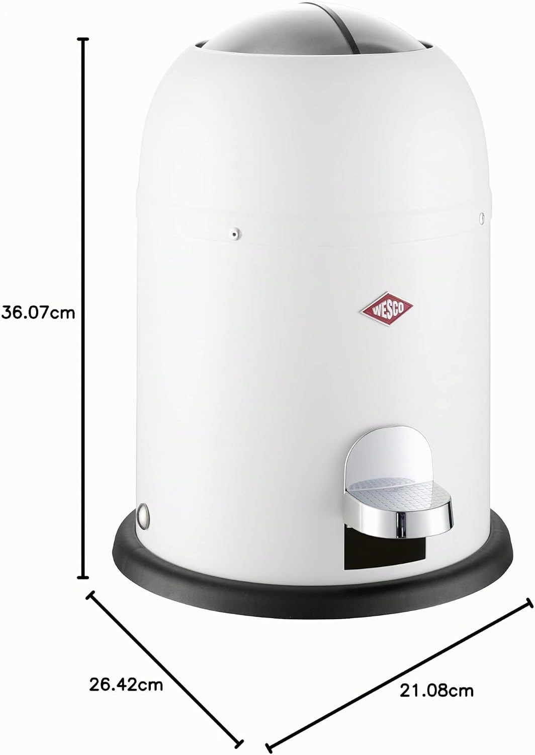 WESCO Mini Master Abfalleimer 6 L, Weiss Matt, Wei&amp;