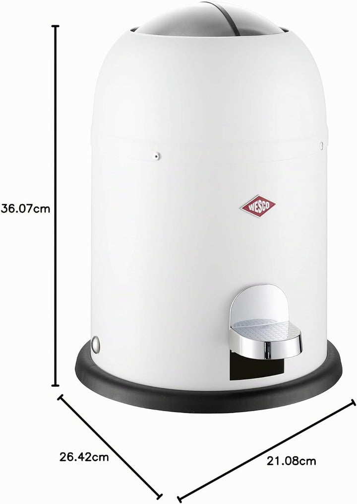 WESCO Mini Master Abfalleimer 6 L, Weiss Matt, Wei&amp;