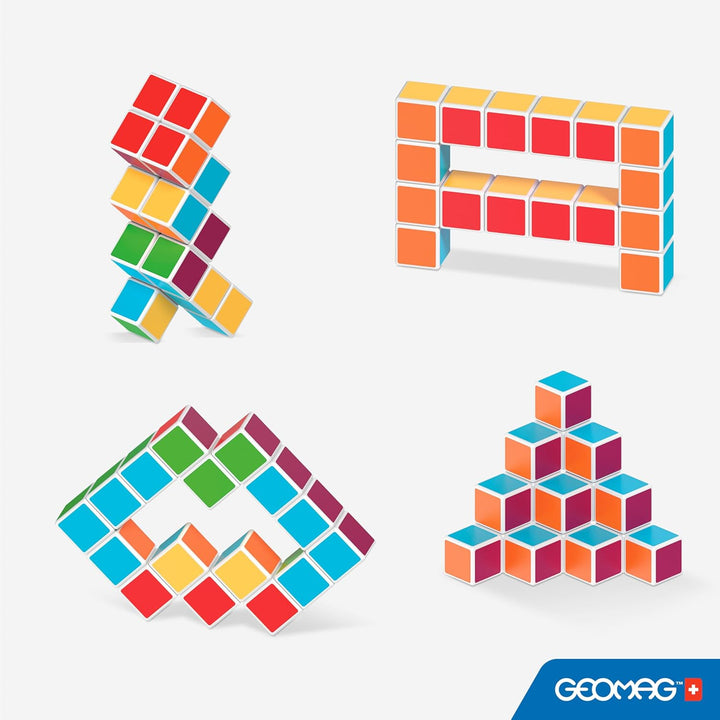 Geomag 126 - Magicube Free Building 16 Magnetwürfel für Konstruktionen, Baukasten Lernspielzeug 16 C
