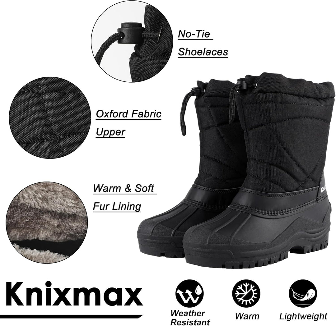 Knixmax Herren Damen Schneestiefel Winterstiefel Warme Gefüttert Winterschuhe rutschfest Wasserdicht