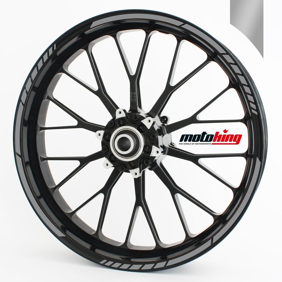 Felgenrandaufkleber im GP-Design in MATT/für 15" bis 19" / Silber MATT, Silber Matt