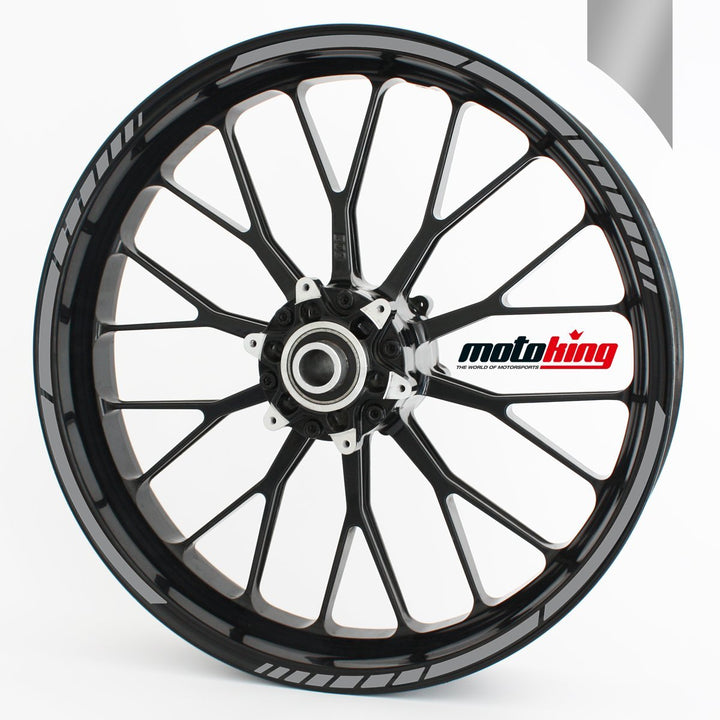 Felgenrandaufkleber im GP-Design in MATT/für 15" bis 19" / Silber MATT, Silber Matt