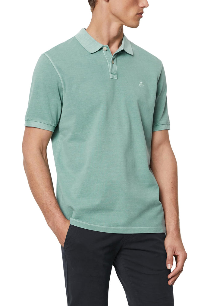 Marc O'Polo Herren Kurzarm-Poloshirt aus Bio-Baumwolle klassisch M Grün, M Grün