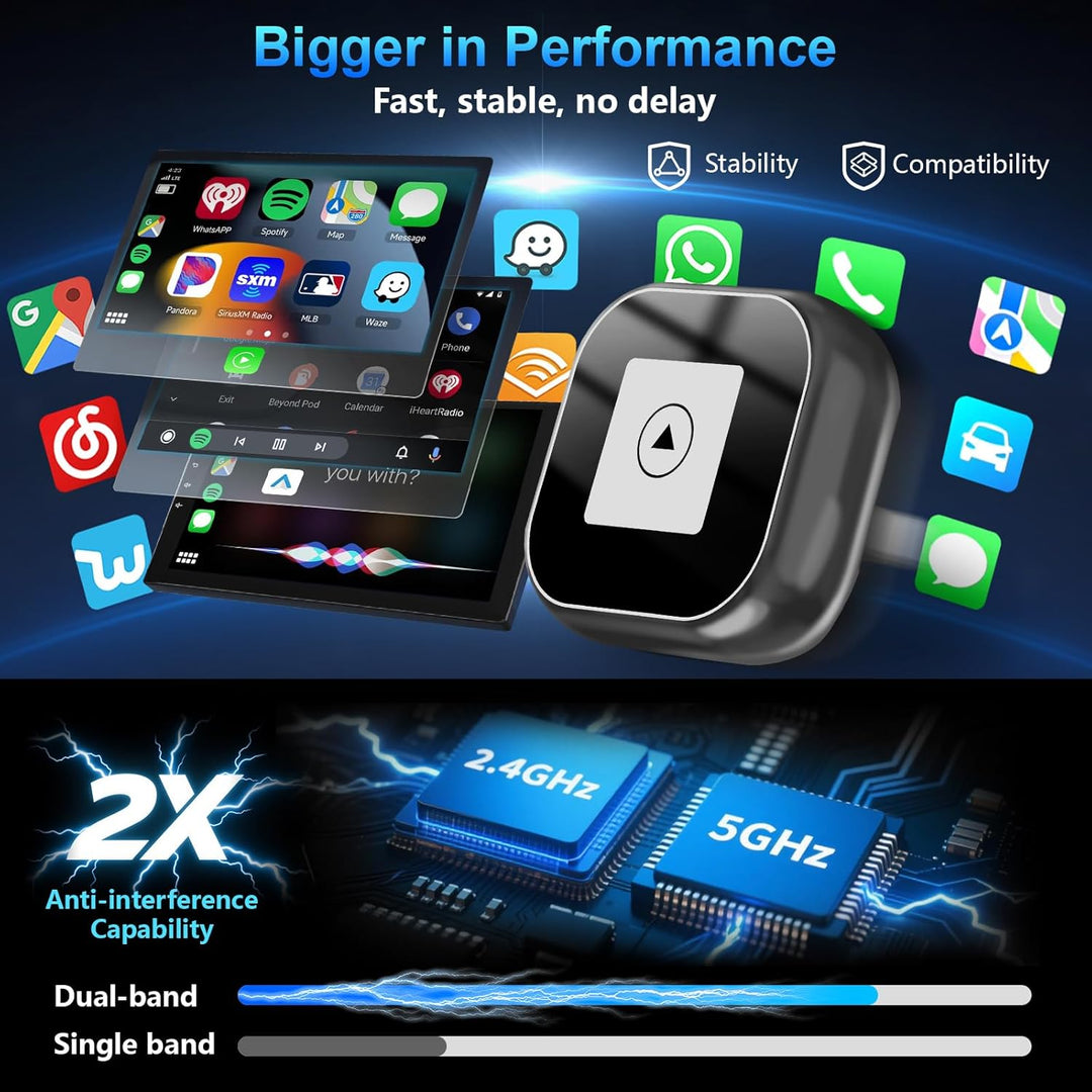 Wireless und CarPlay Adapter, Schnelles Konvertieren von Wired CarPlay, Plug and Play, Auto-Verbindu