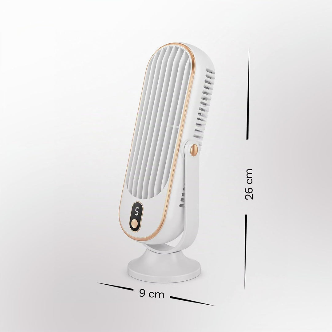 Bestlivings Tischventilator Akku Weiss 5 Stufen leise, Weiss