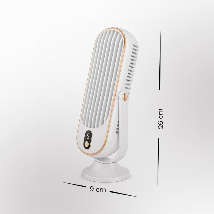 Bestlivings Tischventilator Akku Weiss 5 Stufen leise, Weiss