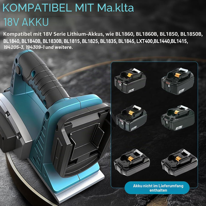 Kabelloser Elektrohobel für Makita 18 V, 15000 U/min Bürstenloser elektrischer Handhobel mit 82 mm B