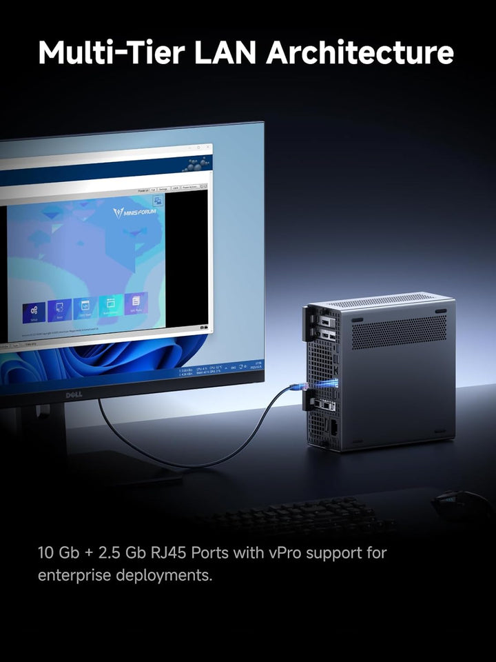 MINIS FORUM MS-02 Ultra Workstation Mini PC, Intel Core Ultra 9 285HX (24C/24T, up to 5.5GHz),PCIe 5