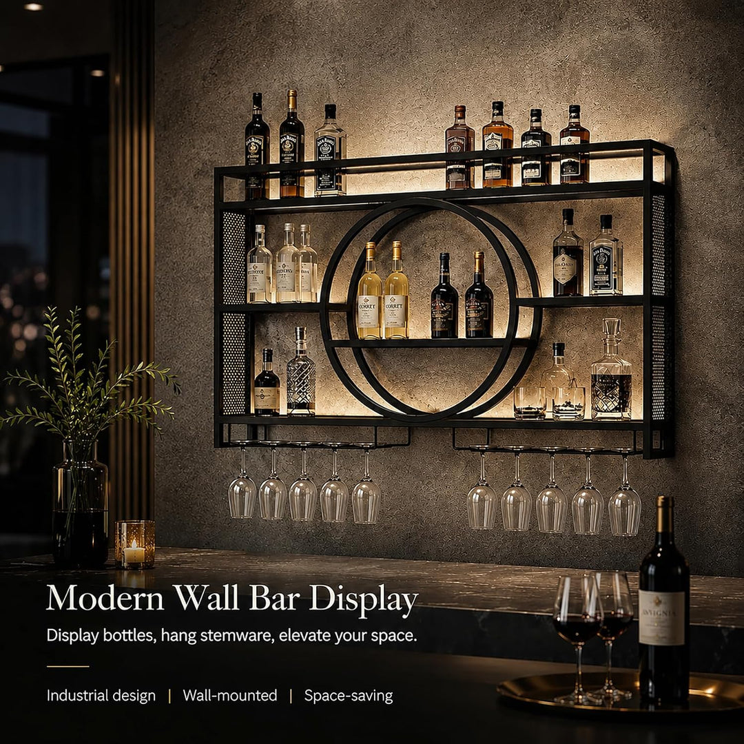 Modernes Metall Weinregal Wand, Bar-Einheit Schwebendes Regal, Weinregale Display Rack Aus Eisen, Ba
