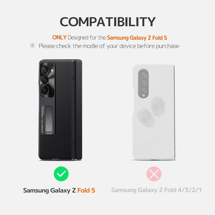 NINKI Kompatibel Samsung Galaxy Z Fold 5 Hülle mit Privacy Screen Protector,Kunstleder Magnetic Scha