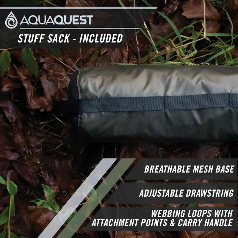 AQUAQUEST Guide wasserdichte Campingplane - Ultraleichter Biwak-Unterschlupf oder Regenschutz - Wand