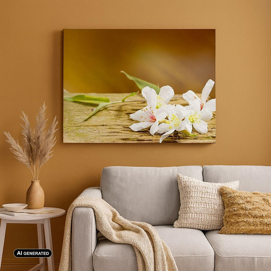 ARTTOR Bilder auf Leinwand 100x70cm Leinwandbild Asien spa bambus blume Gross Wanddeko Bild Schlafzi