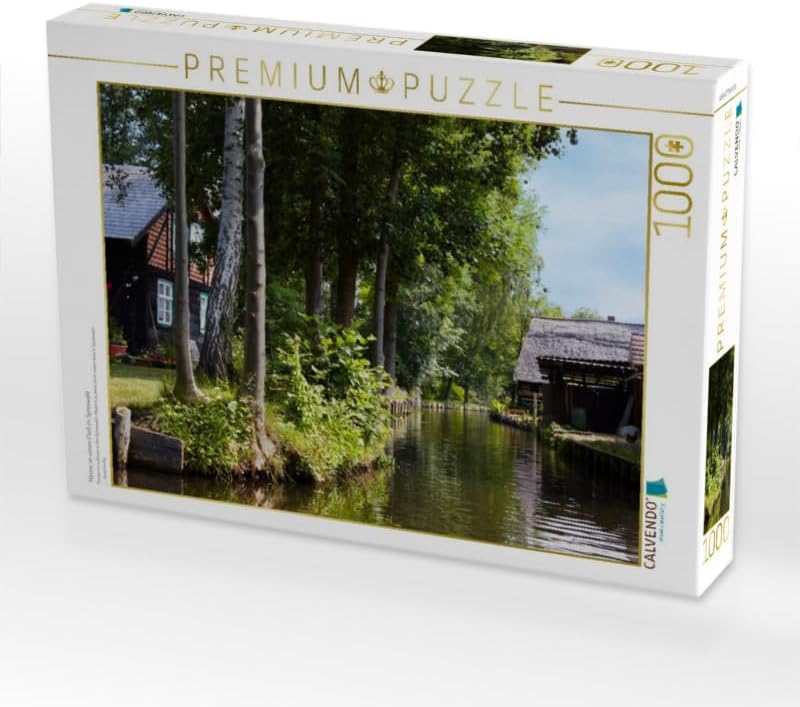 CALVENDO Puzzle Häuser an einem Fliess im Spreewald 1000 Teile Lege-Grösse 64 x 48 cm Foto-Puzzle Bi
