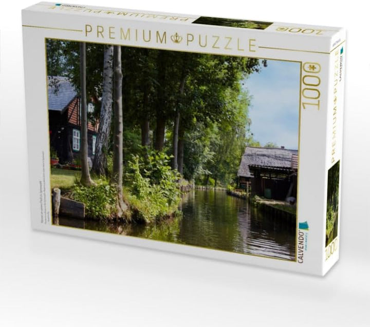 CALVENDO Puzzle Häuser an einem Fliess im Spreewald 1000 Teile Lege-Grösse 64 x 48 cm Foto-Puzzle Bi