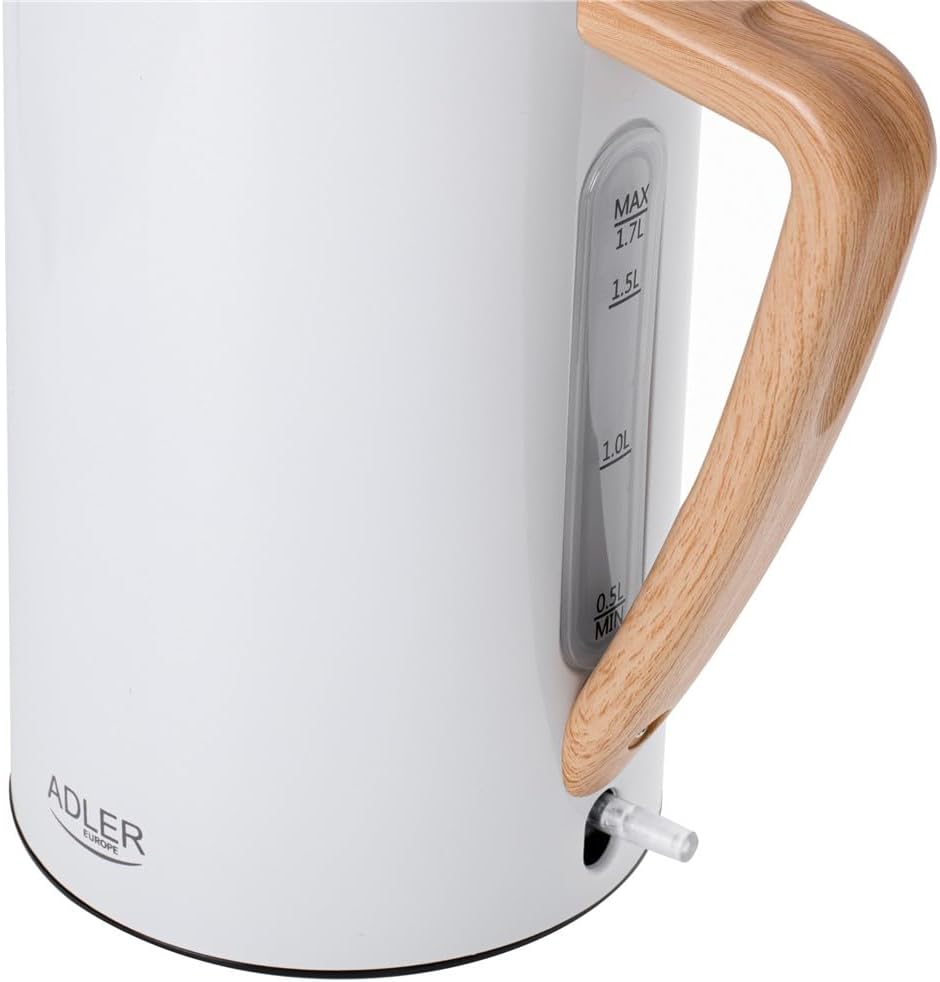 ADLER-Metallkessel 1,5 l, Sicherheitskontrollsystem, 2200 W Leistung, weiss