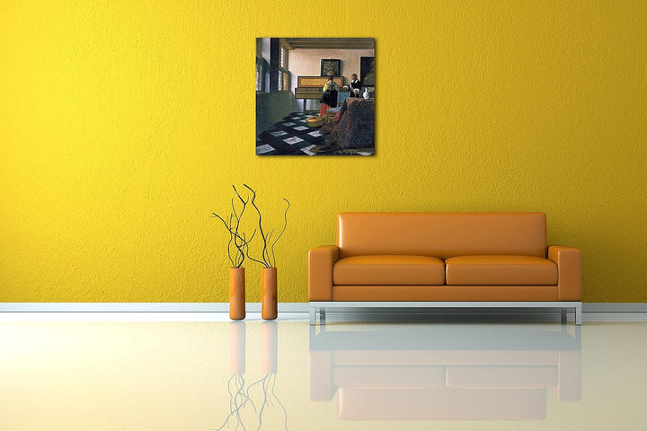 Printed Paintings Leinwand (60x60cm): Jan Vermeer - Die Musikstunde (1662/1665) 60x60 cm, 60x60 cm