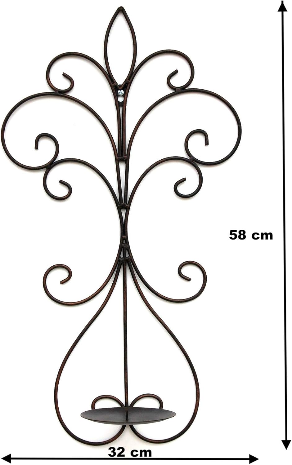 DanDiBo Wandkerzenhalter Metall Antik Schwarz 12107 Kerzenhalter Wand 58cm Schmiedeeisen Kerzenleuch