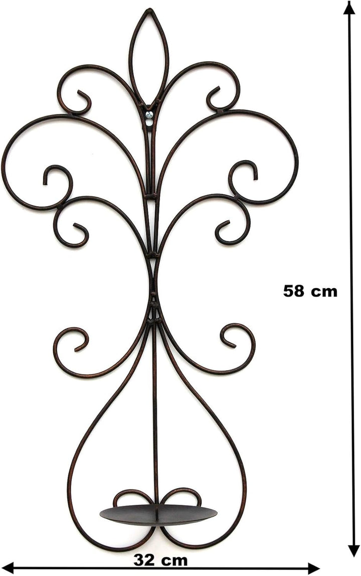 DanDiBo Wandkerzenhalter Metall Antik Schwarz 12107 Kerzenhalter Wand 58cm Schmiedeeisen Kerzenleuch