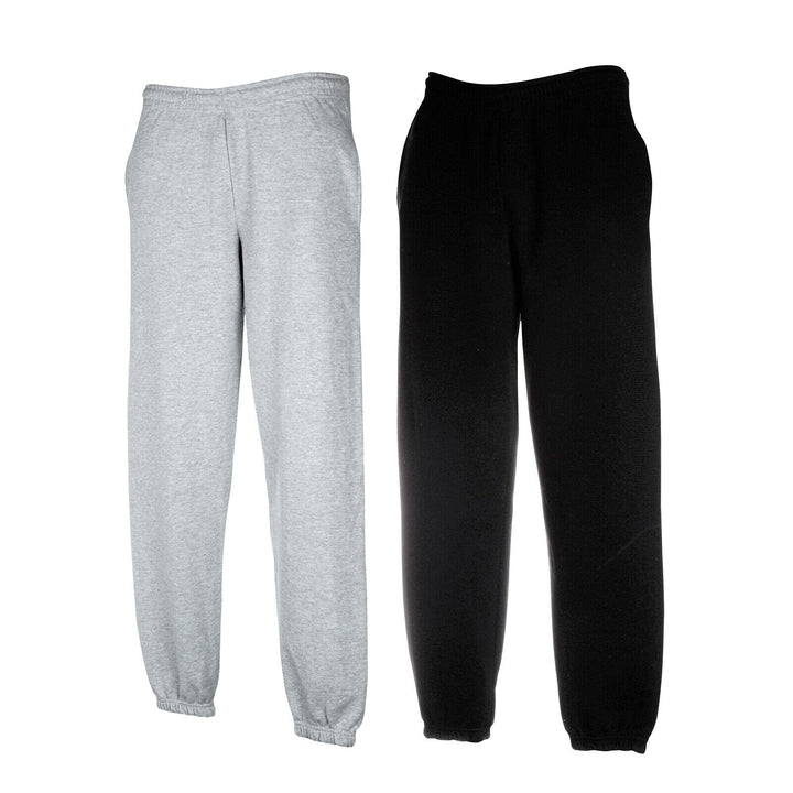 Fruit of the Loom 1er/ 2er Set Jogginghose S-M-L-XL-XXL Herren Jogpants M 1x Schwarz + 1x Grau Elast