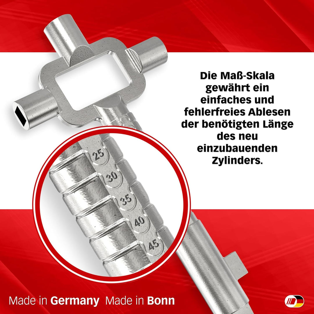 Multipick Universalschlüssel [Made in Germany] Bauschlüssel - Architektenschlüssel - Baustellenschlü