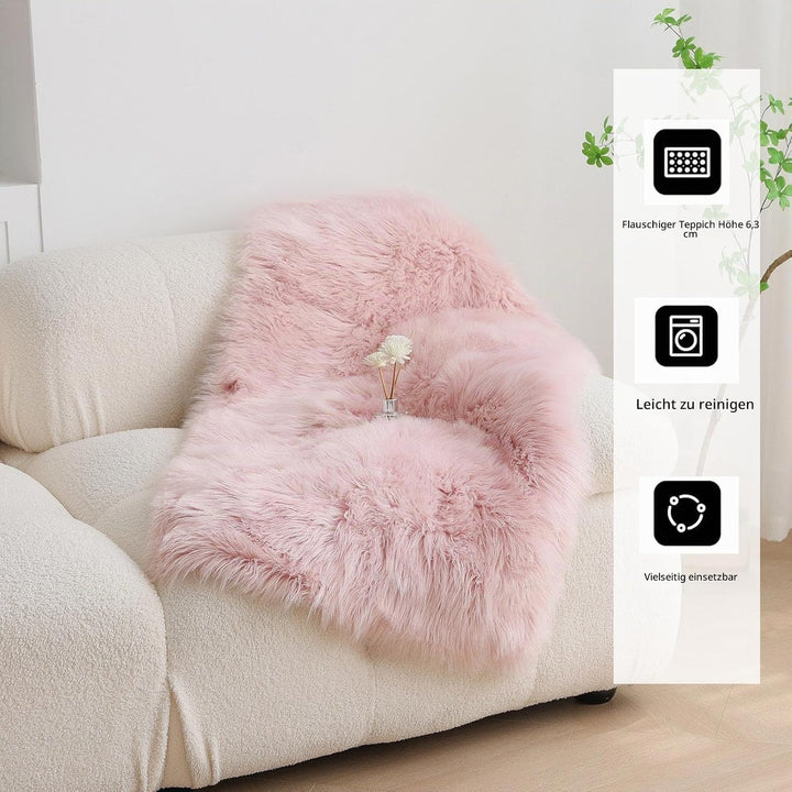 HARESLE Longhair Fell Teppich Waschbar Teppich,Soft Area Rug Schlafzimmer Kunstfell Shaggy TeppichRo