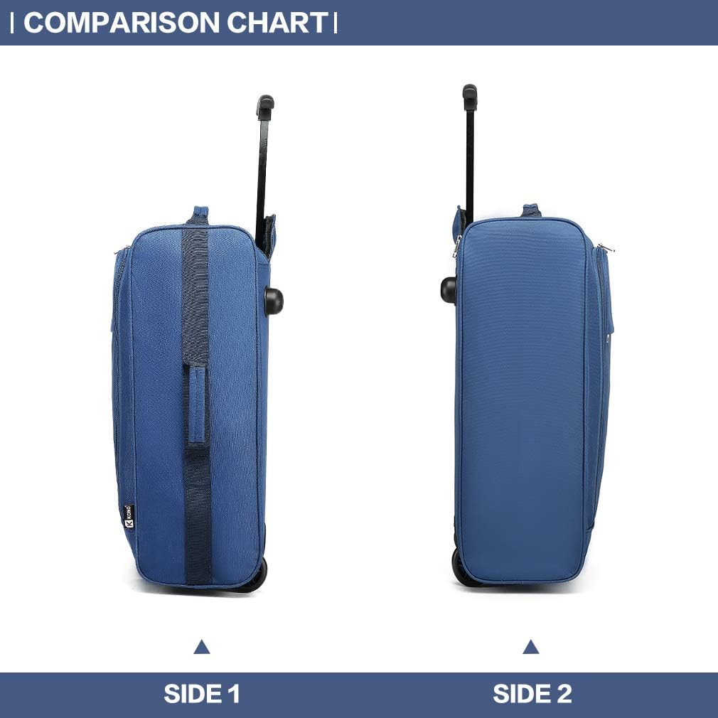 KONO Koffer Softcase (Blau) Blau Kabinentrolley