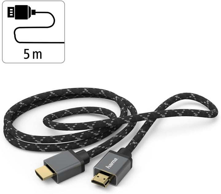 Hama Premium HDMI Kabel 5 Meter Ultra High Speed (Exzellentes Monitorkabel 4K / 8K, 48 Gbit/s, UHD B