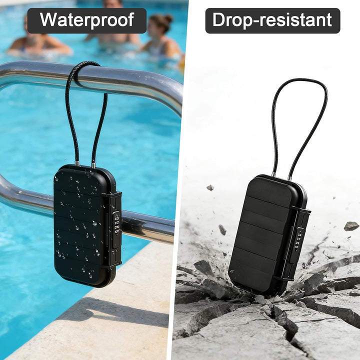 KAIYAYA Tragbarer Tresor mit Code,Sicherheitsbox Outdoor Sicherheitssafe,Wasserdicht Anti-Diebstahl,