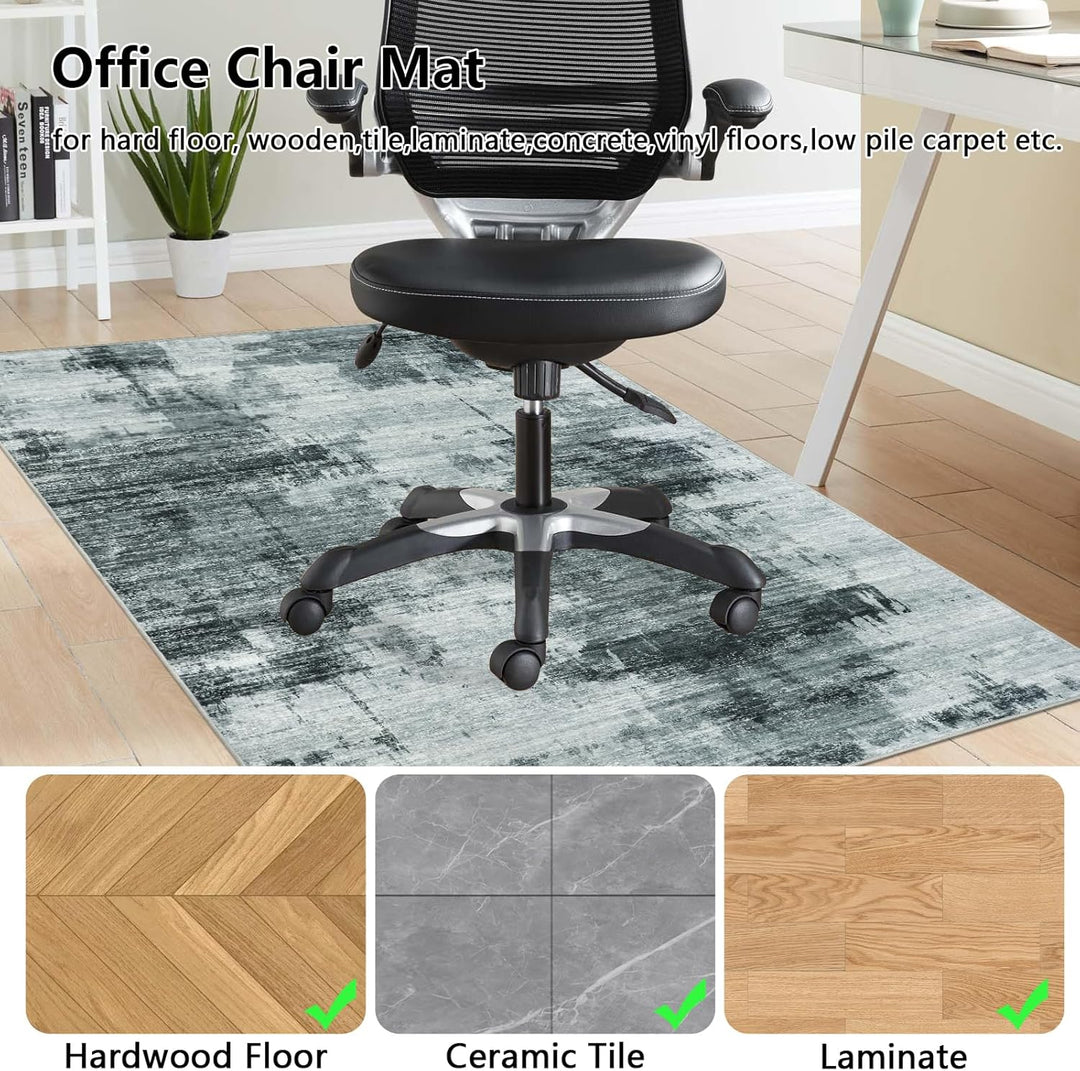 Famibay Bodenschutzmatte BüRostuhl Unterlage 90x120cm Unterlage Schreibtischstuhl Grau rutschfest Bü