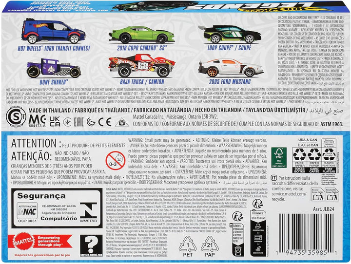 Hot Wheels Die-Cast-Spielzeugautos und -Trucks im Massstab 1:64, Set mit 6 HW Legends-Fahrzeugen mit