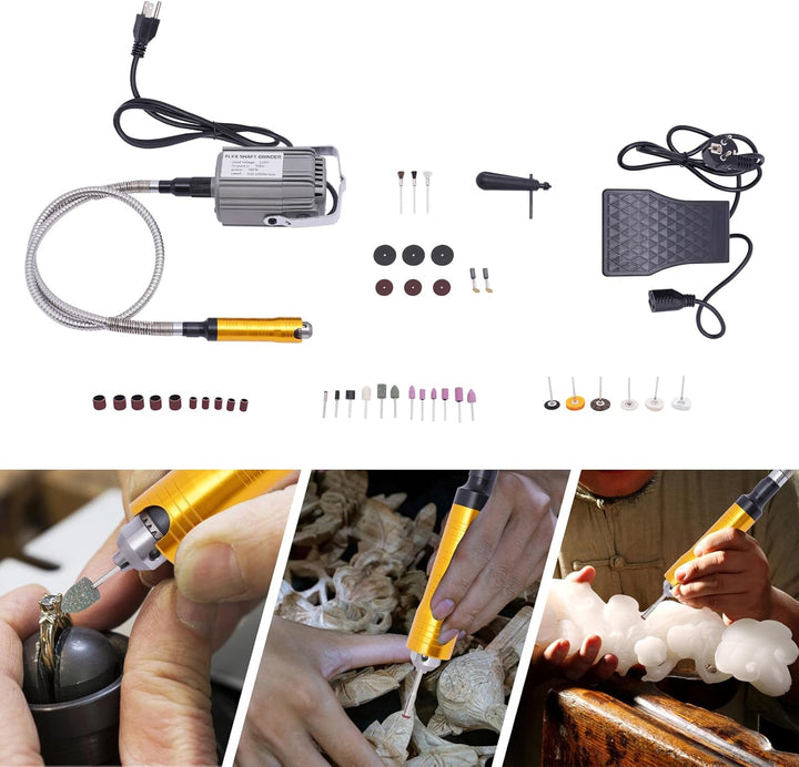 Elektrische Drehwerkzeug 780W, Schnellschleif hängenden Flex Shaft 25000 U/min mit Einstellbare Fuss