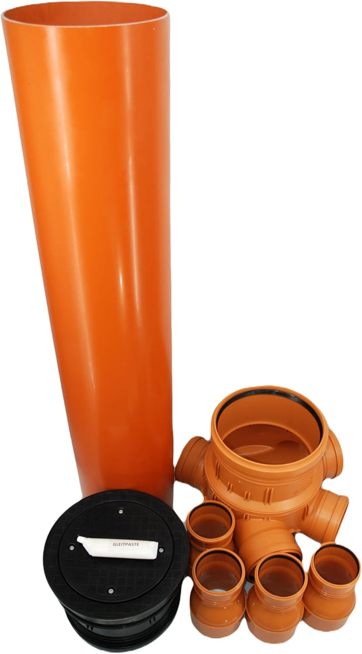 KG Schacht Kontrollschacht Revisionsschacht DN315 / 4 x DN160/125/110 - Schachtdeckel voll, Wasserdi