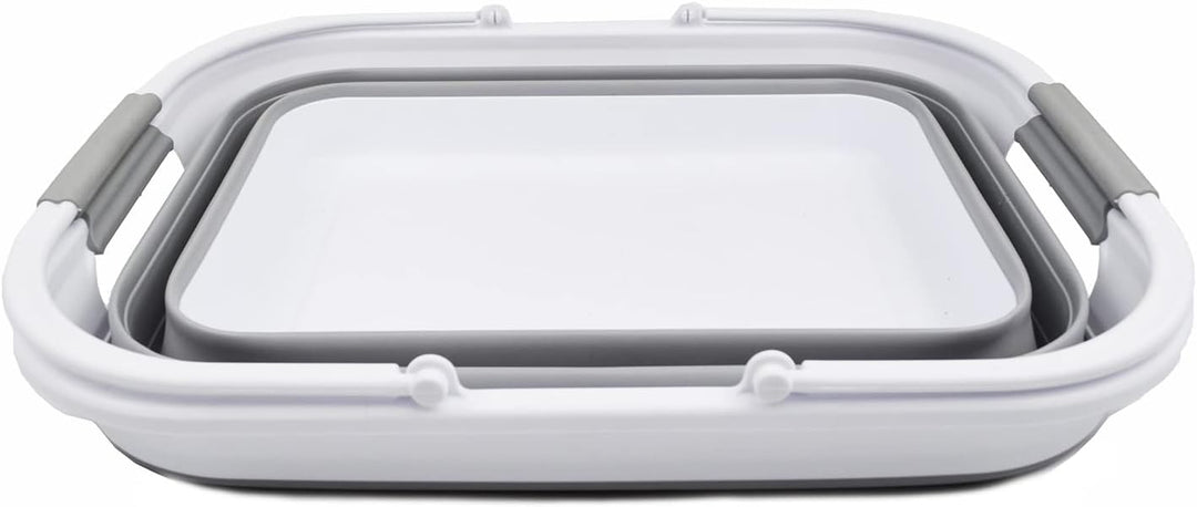 SAMMART 29 l zusammenklappbare Wanne mit Griff, tragbarer Picknickkorb, platzsparender Aufbewahrungs