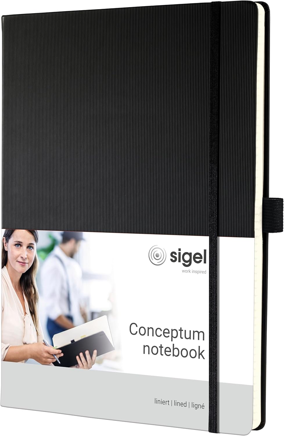 SIGEL CO116 Premium Notizbuch liniert, A4+, Hardcover, schwarz - Conceptum A4+ liniert schwarz, A4+