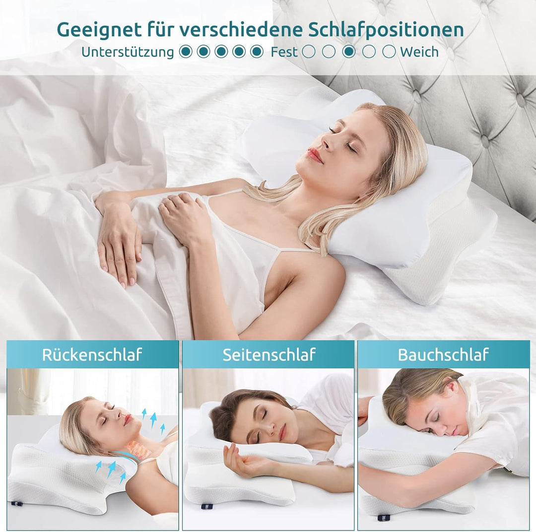 DONAMA Memory Foam Kissen ergonomisches Nackenkissen Kopfkissen Seitenschläferkissen für Seiten, Rüc