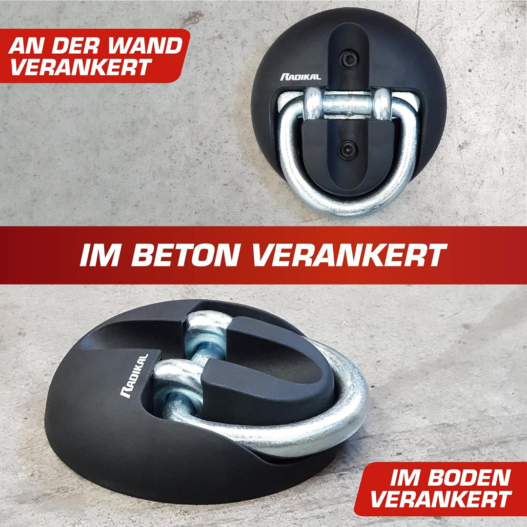 RADIKAL RK54 Wandanker Bodenanker für Motorrad, Wohnwagen, Anhängergarage, hochfester Stahl mit Schw