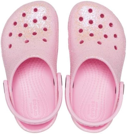 Crocs Unisex Kinder Classic Glitter Clog K 20/21 EU Rosa, 20/21 EU Rosa
