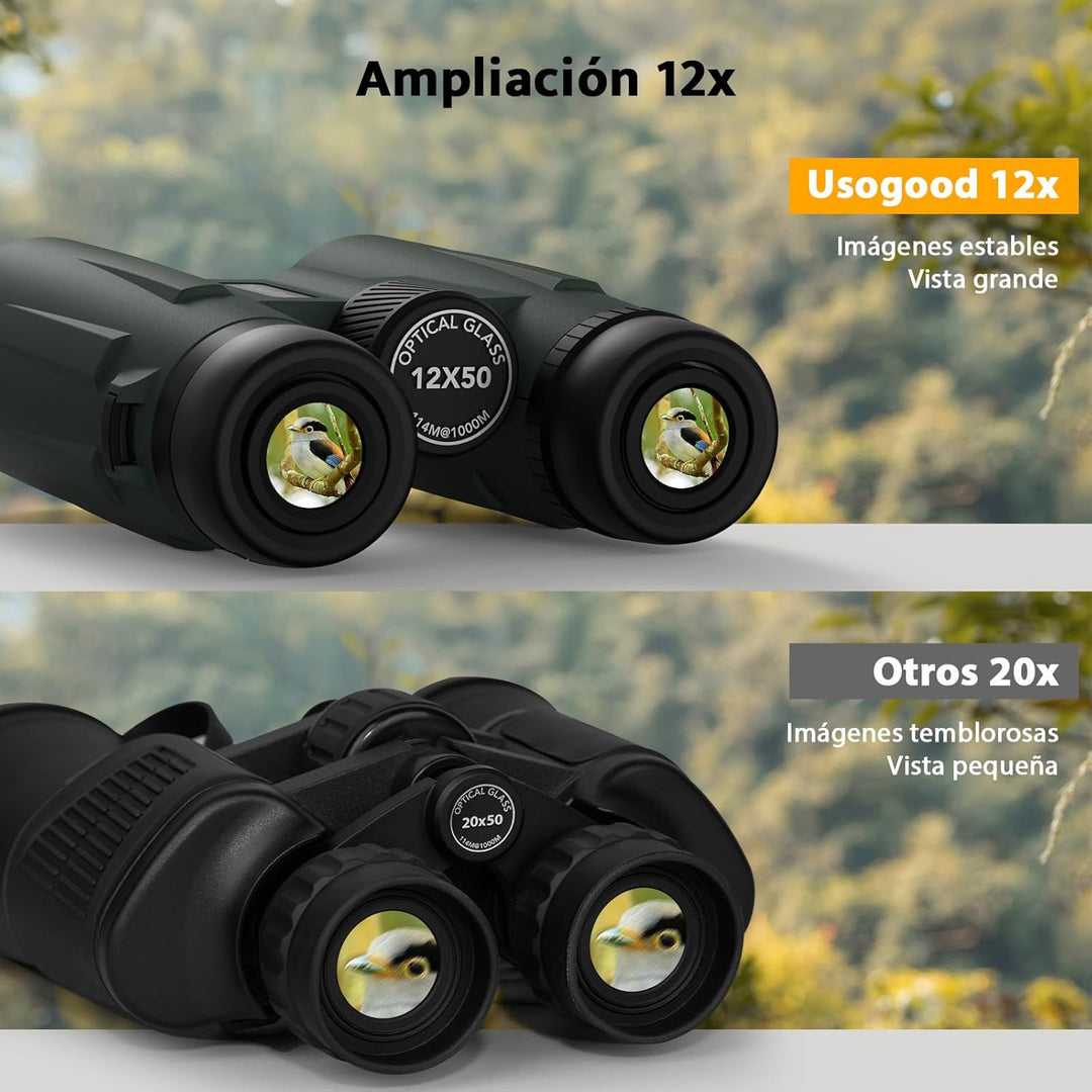 usogood Fernglas für Erwachsene mit BaK-4-Prismen &amp; FMC-Objektiv, 12 x 50 grünes Fernglas für Vogelb