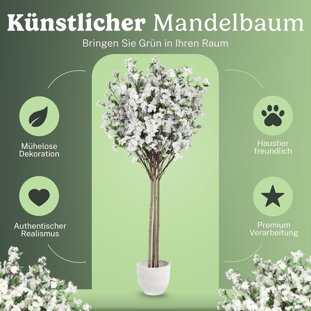Künstlicher Mandel mit natürlichen Baumstämmen, hergestellt aus den besten Materialien, ideal für He