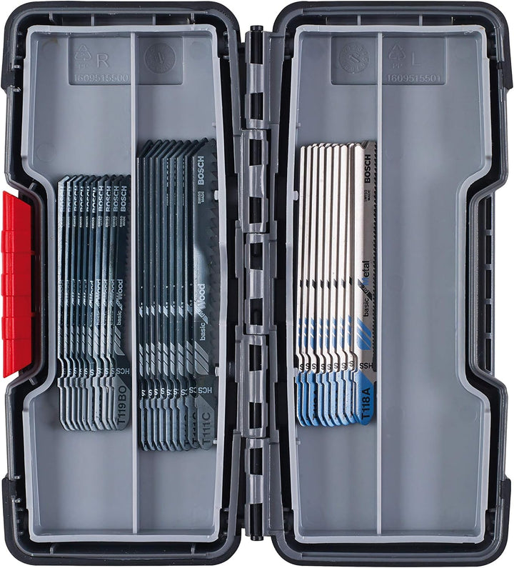 Bosch 30tlg. Stichsägeblatt Set Basic for Wood and Metal (für Holz und Metall, Professional Zubehör