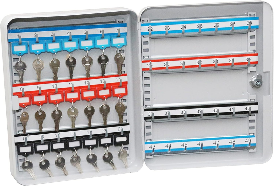Melsmetall Schlüsselkasten Schlüsselschrank 49 Haken, 30cm mit Zahlenschloss