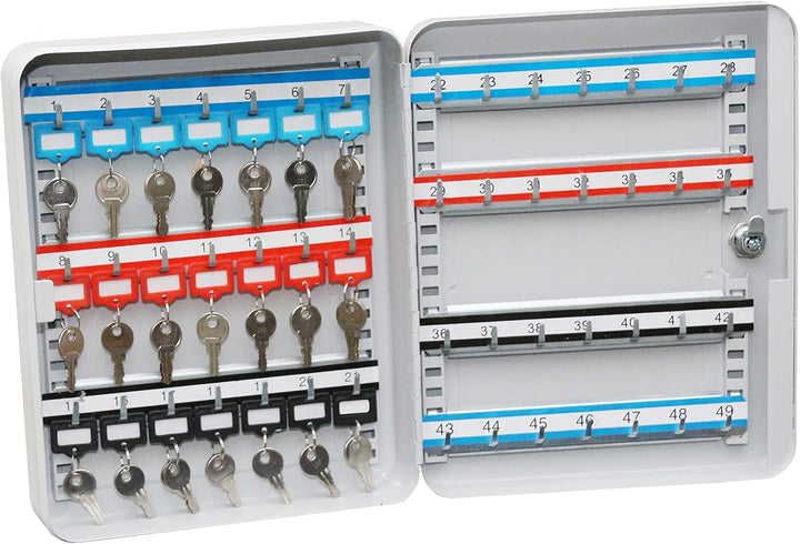 Melsmetall Schlüsselkasten Schlüsselschrank 49 Haken, 30cm mit Zahlenschloss