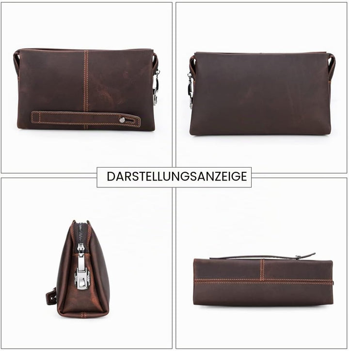 Contacts Herren Echtes Leder Ausweis Handyhalter Reissverschluss Coin Key Clutch Geldbörse Handtasch