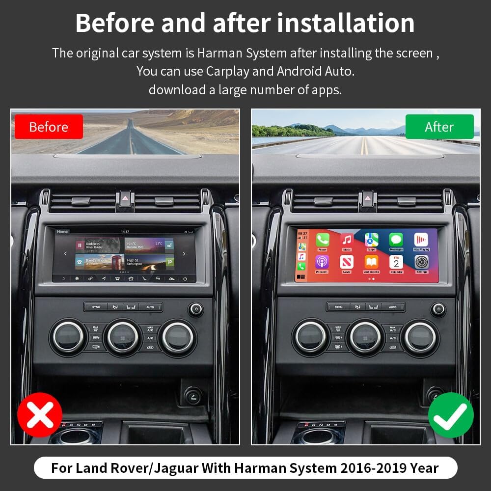 10,25 Zoll Wireless Carplay Android Auto Retrofit Kit Decoder mit Auto Rückfahrkamera für Land Rover