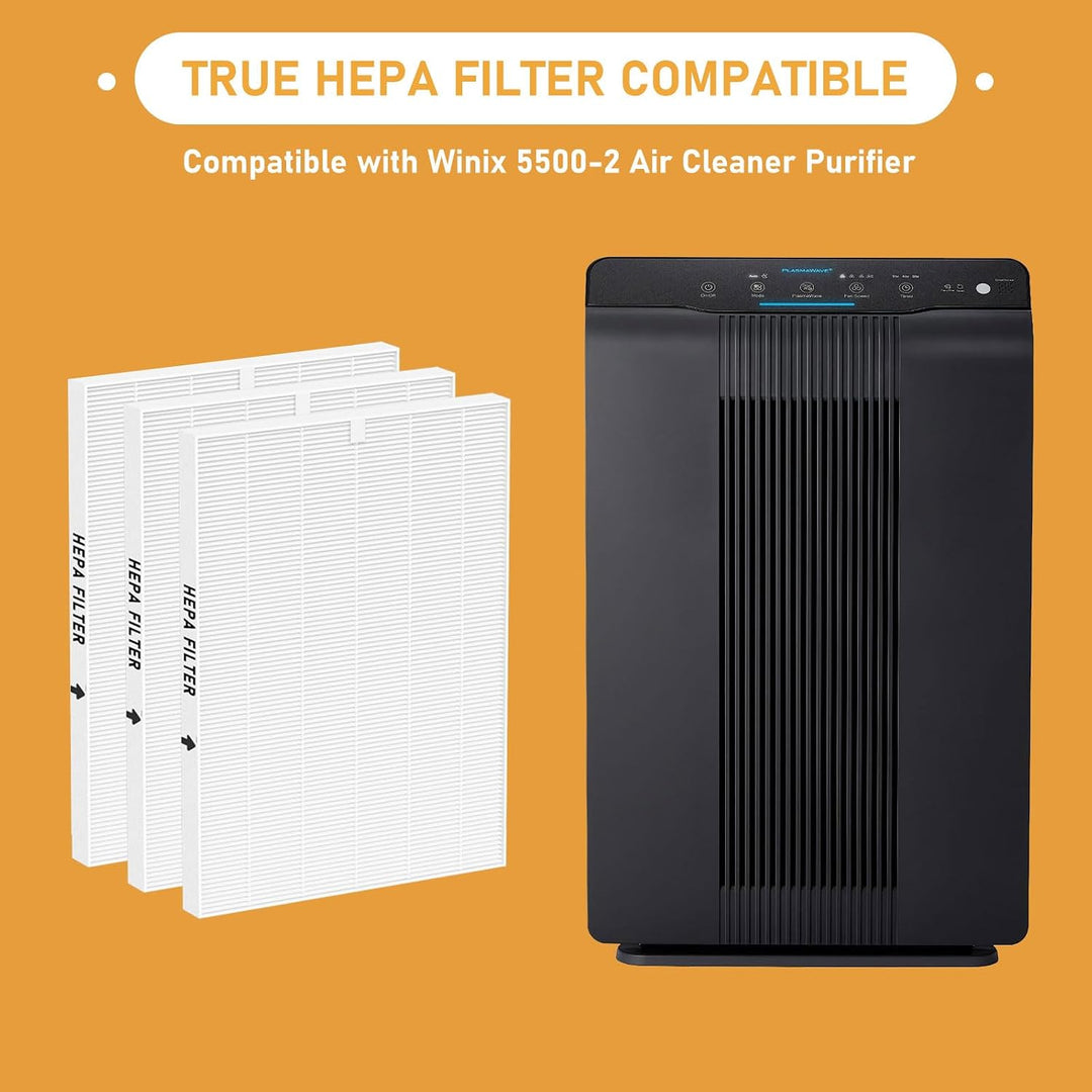 116130 True HEPA Ersatzfilter H kompatibel mit Winix 5500-2 Luftreiniger und Modellen AM80, 3 Stück